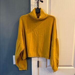 Free People Cashmere Cropped Turtleneck Sweater